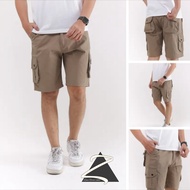 CELANA PENDEK CARGO PRIA PINGGANG RIB KARET DISTRO TERBARU DAN TERMURAH