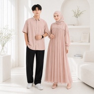Nuraini Couple Setelan Gamis Muslim Brukat Tile Kondangan Fashion Wanita Dan Pria Terlaris / Zoya Zo
