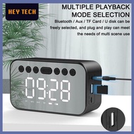 Bluetooth Speaker Wireless with FM Radio LED Alarm Clock Subwoofer Music Player Desktop Clock