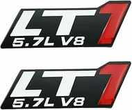 2X LT1 5.7L V8 Engine Emblems 3D Metal Badges Nameplate Replacement for Camaro Corvette