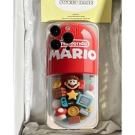Cartoon Mario Art Casing Hp Samsung S25 Ultra S24 Fe Galaxy M15 M54 M23 M55 M14 S22 Plus S23 S24 Plu