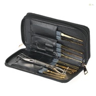 [Ready Stock] 24pcs Professional Unlocking Lock Picking Tools Set Practice Lockset Kit with Leather Case for Locksmith Beginners