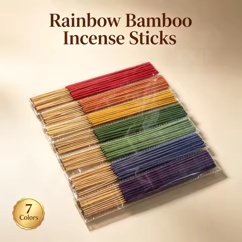 7-colour rainbow bamboo incense sticks, individually packaged, perfect for tea rooms, bedrooms, yoga