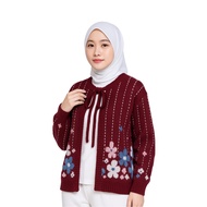 Lavina Women's Casual Knitted Cardigan with Floral Pattern - Zenoot X MyOutfit