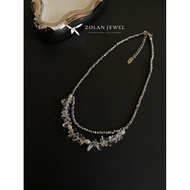 Zolan Jewel Natural Stone Gravel & Freshwater Pearl Collarbone Necklace