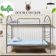 DD9011 Double decker bed heavy duty /katil 2 tingkat bermutu tinggi  katil bujang hostel bed  (grey 