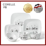 [Made in USA] CORELLE Snoopy The Play Korean square basic edition 2 people for 10 pcs tableware