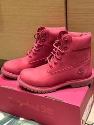 Timberland Premium 6 In Waterproof Boot Dark Pink Nubuck Size 6.5 Women 50th Anniversary Limited Edition