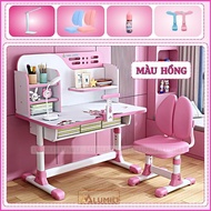 Bàn học sinh trẻ em lumili bàn học thông minh chống gù chống cận cho bé C05 size to mặt bàn lớn 80