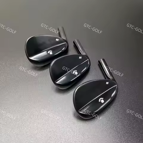 Golf Club for Left-Handed Use, Forged Black Golf Wedge Head Made of Soft Carbon Steel, 51.55.59 Degr