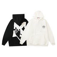 Essentials Light Blue Grid Lattice Pattern Hoodie Sleeve And Back Print Oversized Cotton Sweatshirt