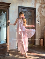 Mummy Cat Lay Eggs Meow V คอเส้นใยโพลีเอสเตอร์ 2 ชิ้นชุด Elegant และแปลกชายหาดชุดวันหยุดสําหรับผู้หญ