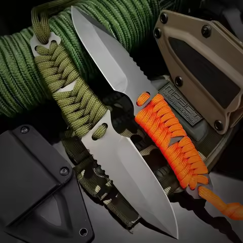 Popular Survival Compact Fixed Blade Knife with Sheath 8Cr13Mov Blade Portable Camping Cutting Knife