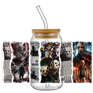 Funko | Popular Spooky Horror Movie Killer Star Poster Art 16oz UV DTF 3D Transfer Sticker Decals So