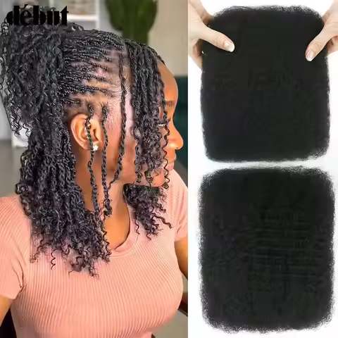 QVR Afro Kinky Bulk Human Hair For Braiding 50g/pc Dreadlock Hair Brazilian Virgin Natural Brown Rem