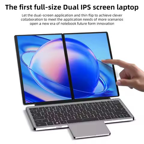 SZBOX 2025 New 14+14 Inch Dual touch Screen Laptop Intel N150 Office Design Portable Tablet Laptop