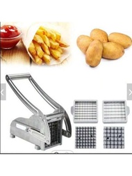 不鏽鋼手持式薯條切割器，適用於馬鈴薯和黃瓜，多功能蔬菜切片機