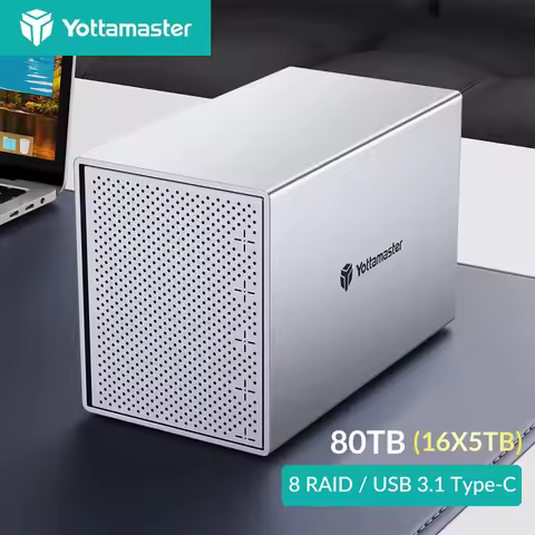 [PS500R] Yottamaster 5 Bay RAID External Hard Drive Enclosure Aluminum USB RAID Enclosure Support 2.