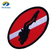 Perfeclan Ellipse Scuba Dive Diver Flag Patch Backpack Iron On Emblem Souvenir with