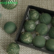 AUGUSTINE 12pcs Christmas Tree Ball Pendant, 8cm Retro Christmas Hanging Balls, Creative Elegant Sha