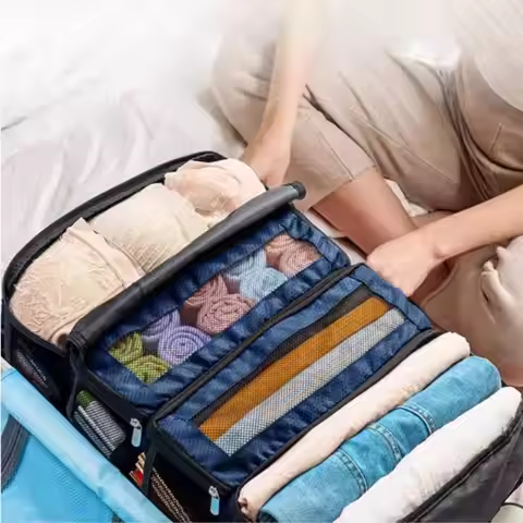 Suitcase Organizer Bags High-capacity Travel Luggage Organizer Hanging Packing Cube Closet Collapsib