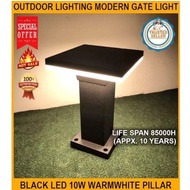 Outdoor Lighting Modern Gate Light Black PHILIPS LED 10w Warmwhite Pillar Light Lampu Pagar Luar Lampu Tiang Rumah Luar