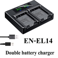 Dual Battery Charger For Nikon EN-EL14 D5100 D5200 D5300 D5500 D5600 DF DSLR