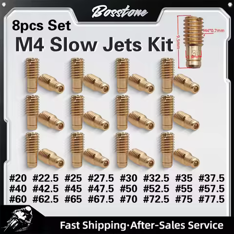 8pcs Set Carburetor M4*0.7MM Slow Jets Pilot Jet Idle For Mikuni VM26-606 VM20-273 Yamaha DT125 DT17