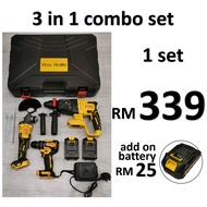 3 in 1 combo set Hammer Drill Grinder Hammer Impact Drill