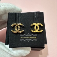 Chanel 24C 復古 刻紋 經典雙C 耳環