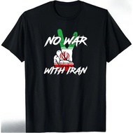 Camisetas No War with Iran Peace Sign Iranian Flag T-Shirt Unisex Tee Baju Lelaki Pakaian Wanita Baj