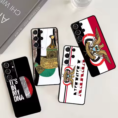 Yemen Coat of Arms Flag Case For Samsung Galaxy S24 S23 Ultra S22 Note 10 Plus Note 20 S9 S10 S21 FE
