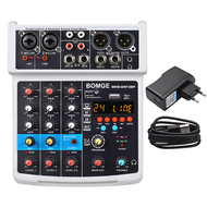 RISING AUDIO 4 Channel mini DJ Audio Sound Mixer Interface dengan MP3 USB Bluetooth Rekaman Stereo D
