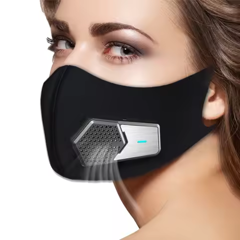 Electric Fresh Air Kn95 Face Mask with Fan,Wearable Mini Air Purifier Mask,Replaceable Filter Respir