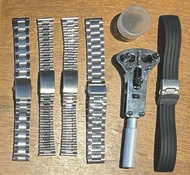 經典不鏽鋼及膠錶帶 20mm闊 + 開錶工具