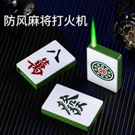 New Style Windproof Lighter Mahjong One Cake 80,000 Fortune Chicken Green Flame Husband Lighter Funn