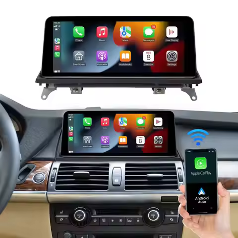 10.25" Wireless CarPlay Android Auto Multimedia Display Touch Screen For BMW X5 E70 X6 E71 CCC/CIC S