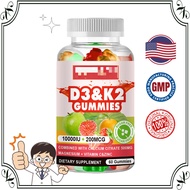 D3K2 Gummies 10000 IU D3 + MK7 K2 Calcium, Magnesium, Zinc Strengthen Bones, Teeth, Muscles