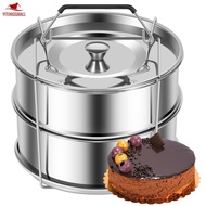Stackable Steamer Insert Pans with Handle Lid 304 Stainless Steel Pot Stackable Pot in Pot Insert Do