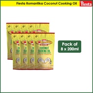 Fiesta Romantika Coconut Cooking Oil 200ml | Pack of 8 | Cooking Oil | Coconut Cooking Oil for Cooking | Coconut Oil | Coconut | Mantika