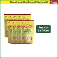 Fiesta Romantika Coconut Cooking Oil 200ml | Pack of 8 | Cooking Oil | Coconut Cooking Oil for Cooki