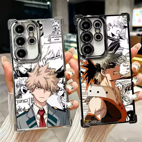 MHA My Hero Bakugou Katsuki Plating Phone Case For Samsung Galaxy S25 S26 Edge S24 S23 Ultra S22 S21