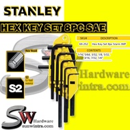 STANLEY Hex Key Set SAE Set of 8 pc. Short Arm Hex Key Wrench Allen Key Set 69-252