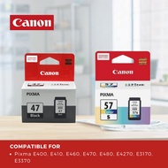 CANON PG-47 BLACK CL-57 COLOR INK E410 E400 E460 E480 E470 E3170 E4270