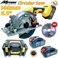 Kim.S Mivon 140MM (5.5”) Cordless Circular Saw MVCSBL 6.0Ah Battery Wood Potong Cut Professional Bru