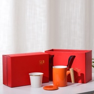 Ceramic Mug, Tea Cup Filtering, Tea Separation, Wooden Handle Water Cup Gift Box Set Open the door