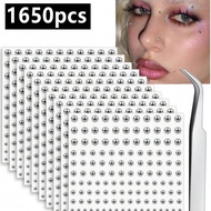 1650/1320/825/495/330/165pcs 3-6mm Silver-Plated Acrylic Y2K Sexy Body Jewelry Stickers + Tweezer, F