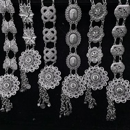 March jewelry เข็มขัดเงินโบราณผู้หญิงดูดีเครื่องประดับชาติพันธุ์ไทยโบราณเงินรมดำเข็มขัดเงินใส่กับชุด