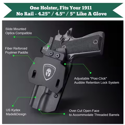 OWB Holsters Fit 1911 Including: Colt/Kimber/Springfield/S&W/Ruger/Taurus/Rock Island and More 1911 