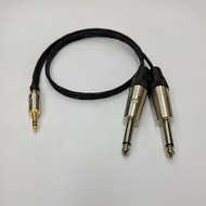 Canare audio aux cable 1mtr 3.5mm male to 2 akai 6.5mm male